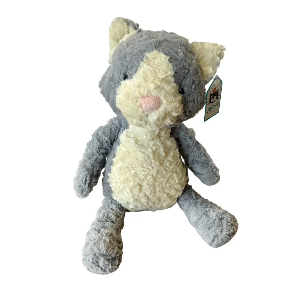 JELLYCAT London Tuffet Cat 12" NEW Soft Plush Stuffed Animal Toy Retired NWT - Picture 1 of 8